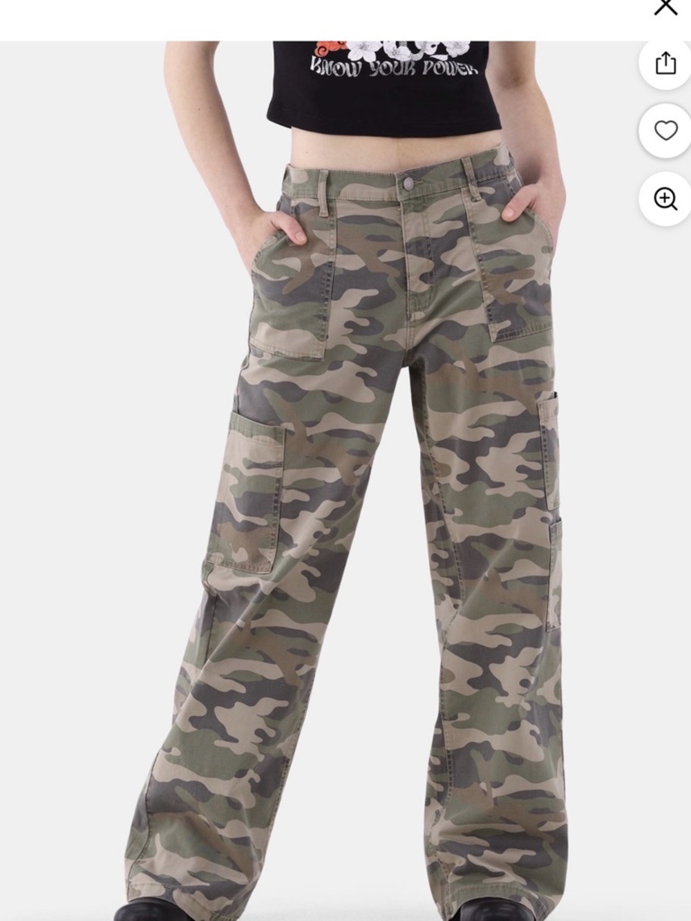 No Boundaries Camo Cargo Pants - Olive & Tan